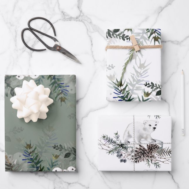 Feuilles de papier d'enveloppement d'hiver (Recto)