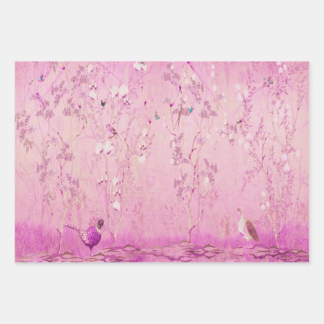 Feuilles de papier d'enveloppement d'oiseaux de Ch (Devant)