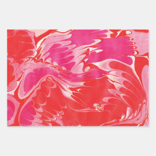 Feuilles de papier d'enveloppement en marbre rouge