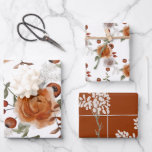Feuilles de papier d'enveloppement floral automne<br><div class="desc">Célébrez toute occasion spéciale avec ce joli jeu de papier d'emballage automne/hiver! Papier à lettres mariage correspondant disponible sous ma "collection mariage".</div>