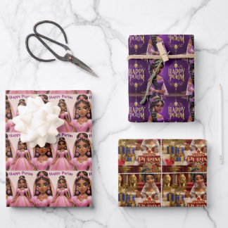 Feuilles de papier d'enveloppement Princess Purim 
