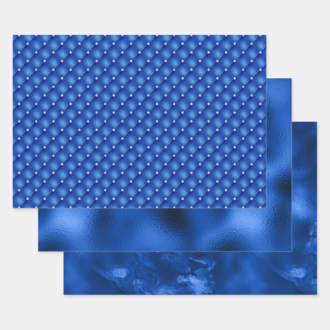 Feuilles de papier d'enveloppement Royal Blue Foil (Lot)