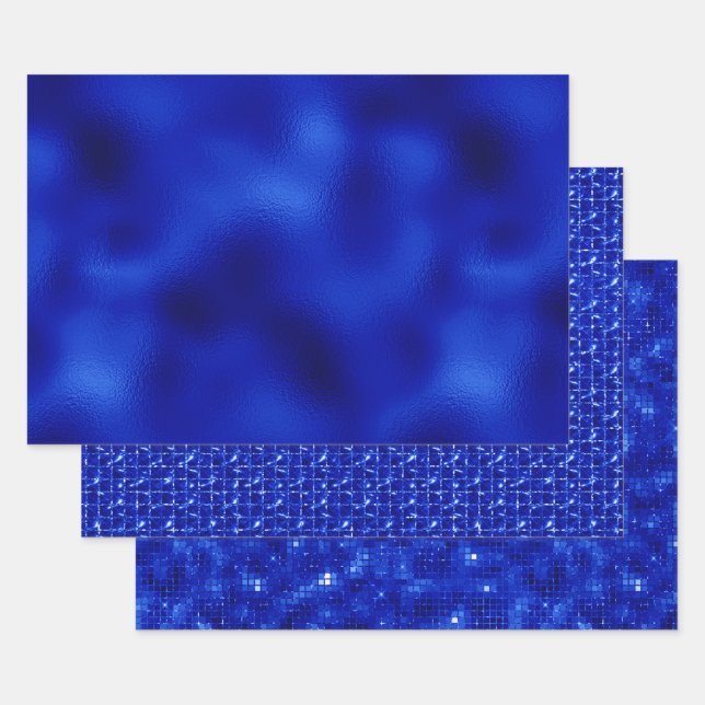 Feuilles de papier d'enveloppement Royal Blue Foil (Lot)