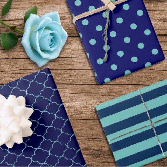 Feuilles de papier d'enveloppement Turquoise à mot (Créateur téléchargé)