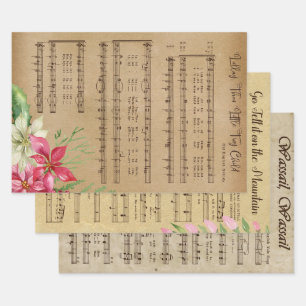Feuilles de papier enveloppant de musique de Noël