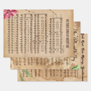 Feuilles de papier enveloppant de musique de Noël