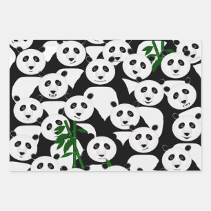 Feuilles de papier enveloppant de pandas