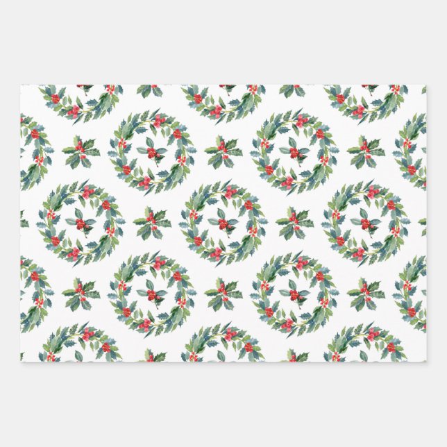 Feuilles de papier enveloppant motif de Noël (Devant)