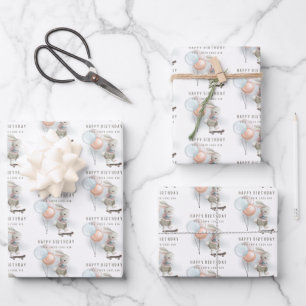 Feuilles de papier enveloppant pour l'anniversaire