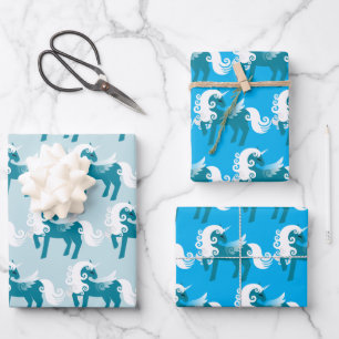 Feuilles de papier enveloppantes de bleus Pegasus
