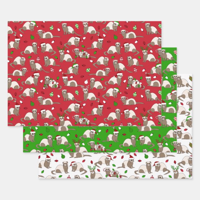 Feuilles de papier ferret de Noël (Lot)