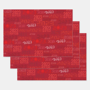 Feuilles de papier rouge pour le Nouvel An 2023