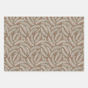 Feuilles de pin de Noël vert et bleu dessiné à la 