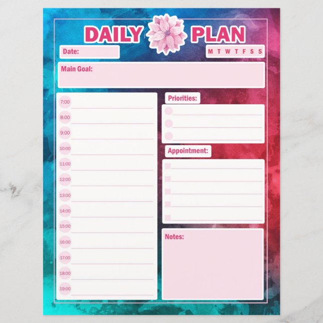 Feuilles de planificateur quotidien Rendez-vous Li (Devant)