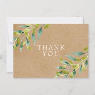 Feuilles de prairie fraîches Rustic Kraft Merci