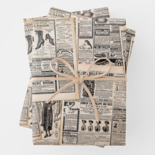 Feuilles de publicité de journaux anciens Découpag
