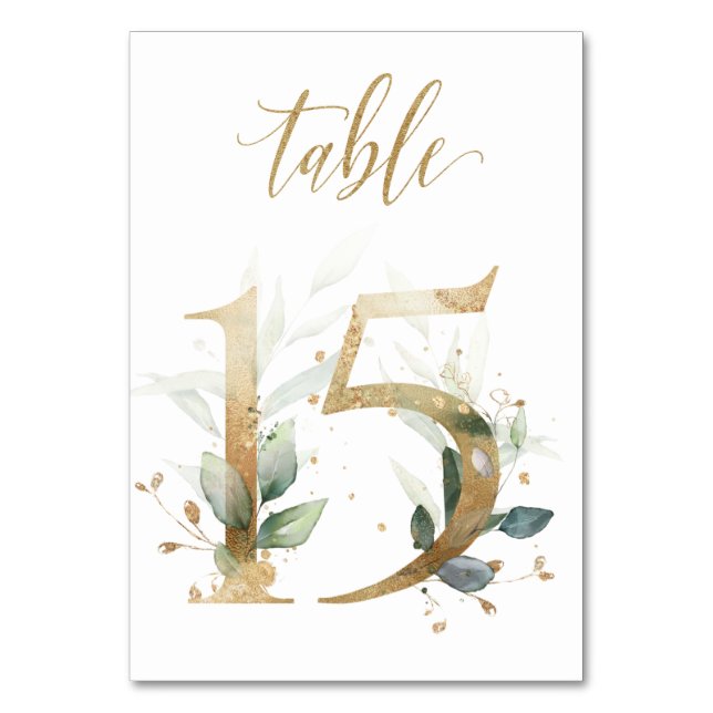 Feuilles de Vert Or Table 15, Numéro de Table (Par défaut)