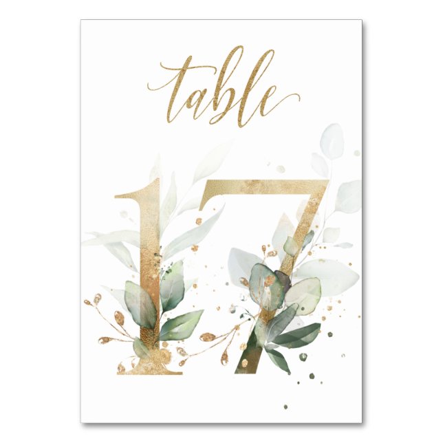 Feuilles de Vert Or Table 17, Numéro de Table (Par défaut)
