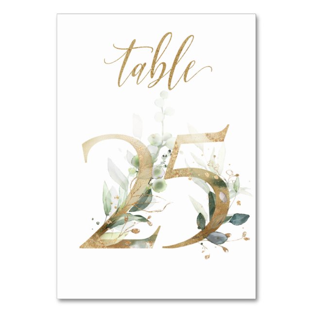 Feuilles de Vert Or Table 25, Numéro de Table (Par défaut)