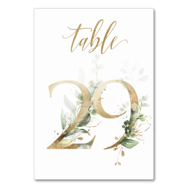 Feuilles de Vert Or Table 29, Numéro de Table (Par défaut)