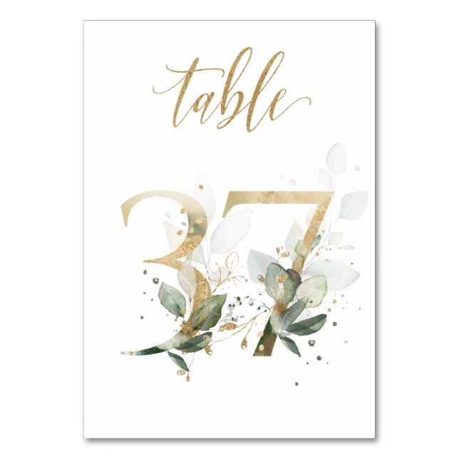 Feuilles de Vert Or Table 37, Numéro de Table (Par défaut)