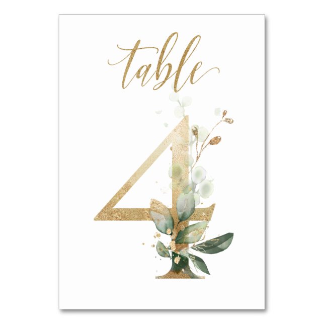 Feuilles de Vert Or Table 4, Numéro de Table (Par défaut)