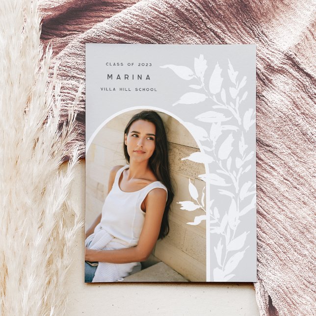 Feuilles délicats | Faire-part d'obtention d'une l (Créateur téléchargé)