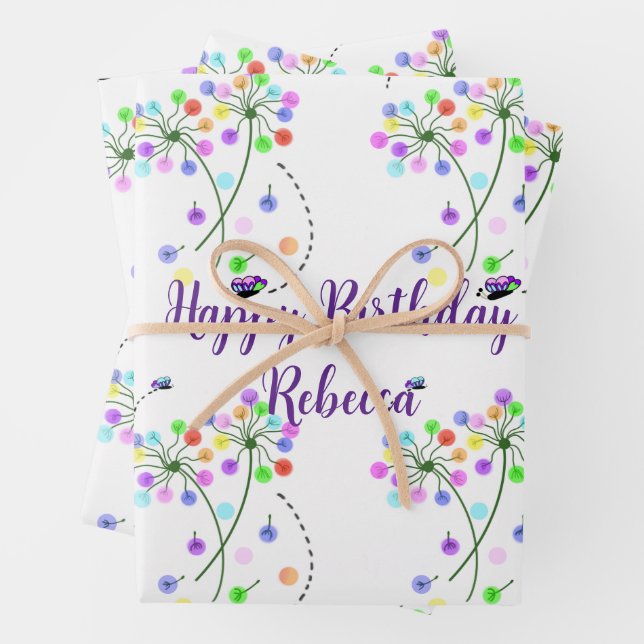 Feuilles d'emballage cadeau d'anniversaire de dans (En situation)