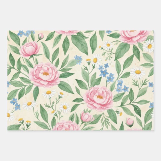 Feuilles d'emballage Floral Classique Printemps Pl (Devant)