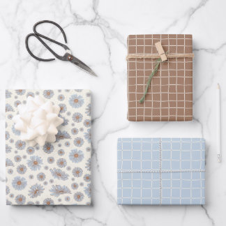 Feuilles d'enveloppes cadeaux bleu clair et doux B