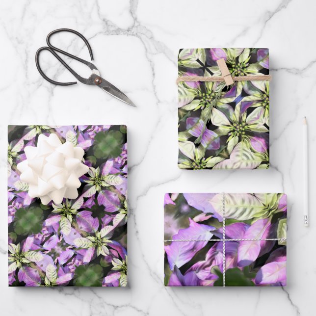 Feuilles d'enveloppes cadeaux de Noël - Lavender P (Recto)