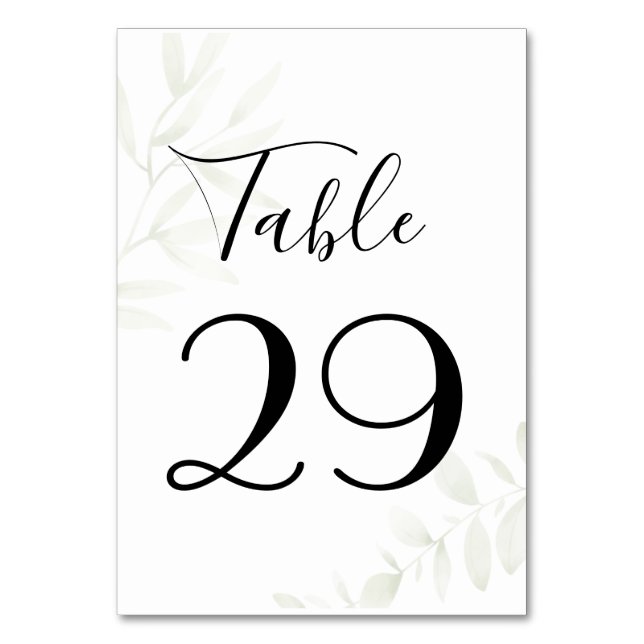 Feuilles d'olive Numéro de table (Par défaut)