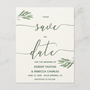 Feuilles d'olivier Enregistrer la carte de date
