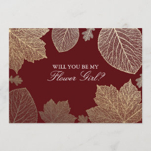 Feuilles d'or automnales Invitation Fille Fleur de