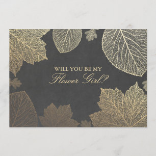 Feuilles d'or automnales Invitation Fille Fleur Ma
