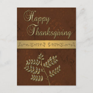 Feuilles d'or bon thanksgiving - Carte postale