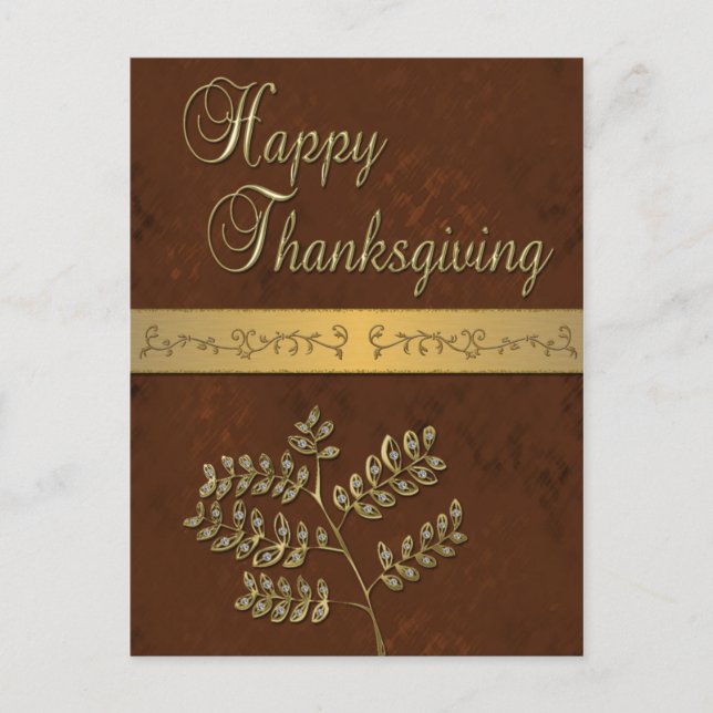 Feuilles d'or bon thanksgiving - Carte postale (Devant)