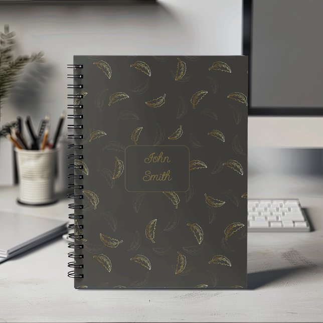 Feuilles d'or sur le script de motif Floral Black_ (Créateur téléchargé)