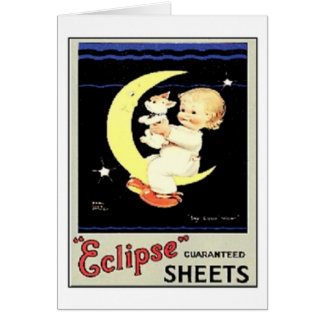 Feuilles Eclipse vintages, Enfant, Chien, Lune
