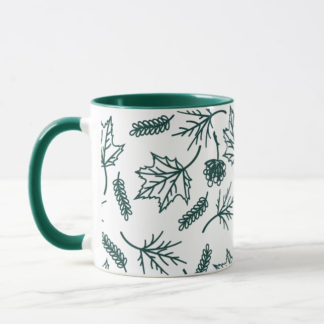 Feuilles écolos de l'automne en avant-plan Mugs à  (Gauche)