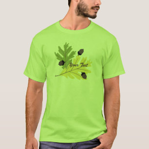 Feuilles en chêne d'automne et t-shirt d'automne 