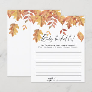 Feuilles en chute - Baby bucket jeu liste