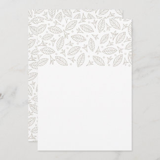 Feuilles éparpillés en blanc Faire-part de mariage