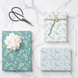 Feuilles et Fleurs Bleu Vert