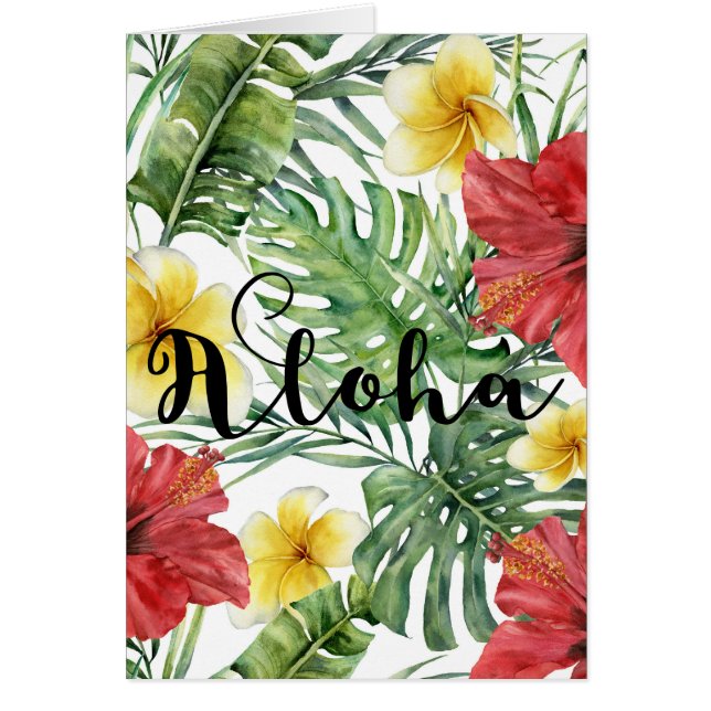 Feuilles et fleurs botaniques tropicales Floral Al (Devant)