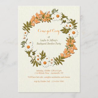 Feuilles et fleurs Invitation à la couronne
