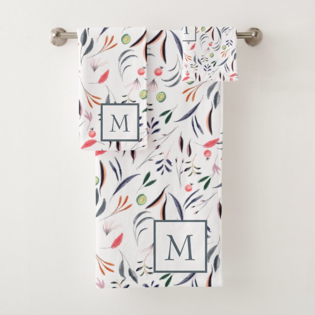 Feuilles Et Plumes Monogrammes (En situation)