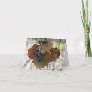 Feuilles et sacs bleus - Carte de voeux vierge