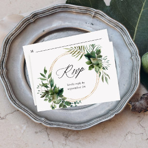Feuilles & Eucalyptus Or avec RSVP de repas