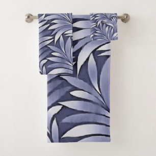 Feuilles fantaisie bleu et blanc de Caroline